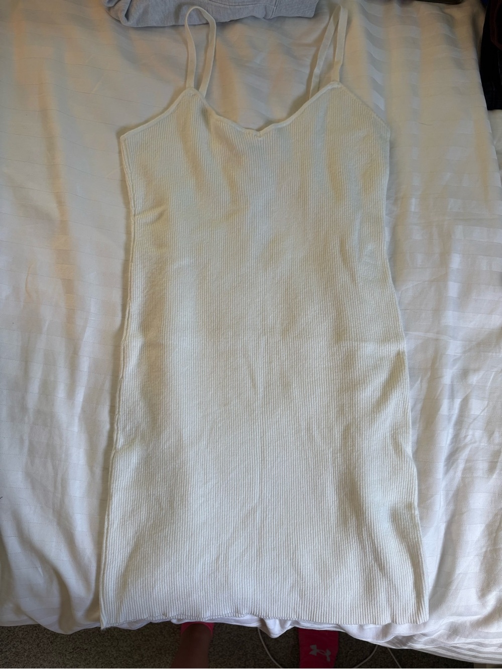 Ardene White Ribbed Knit Dress